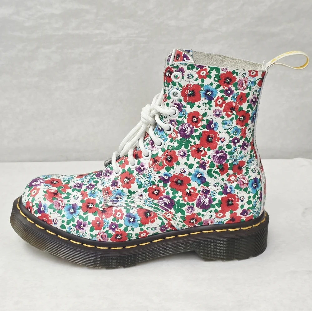 Dr Martens 1460 Pascal Wild Poppy Combat Boots